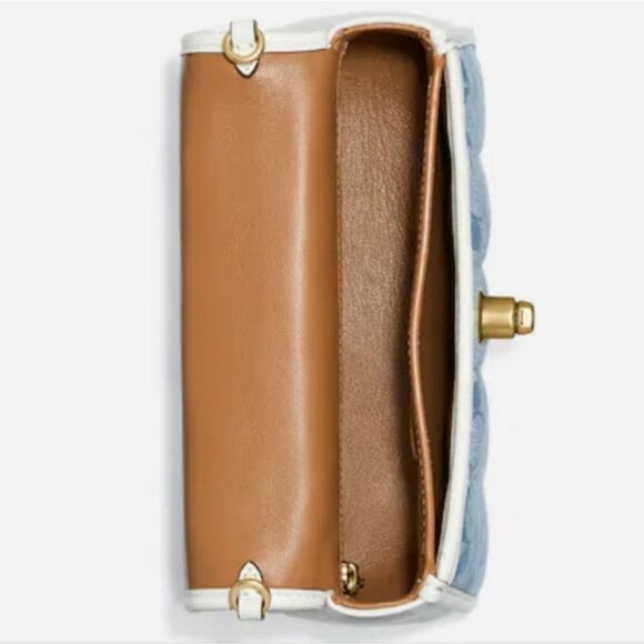 RETAIL Coach Denim Quilted Top Handle Bag- Light Chambray (Acid Wash Denim) - Picture 4 of 15